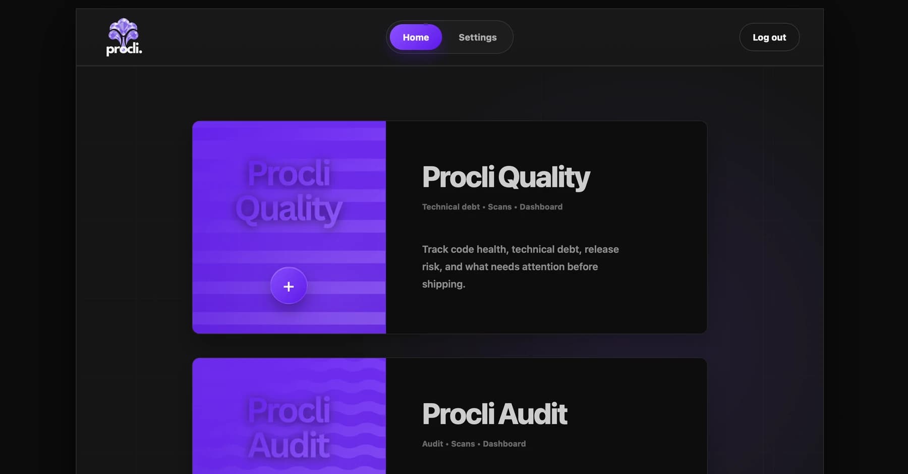 Procli Quality and Audit workspace
