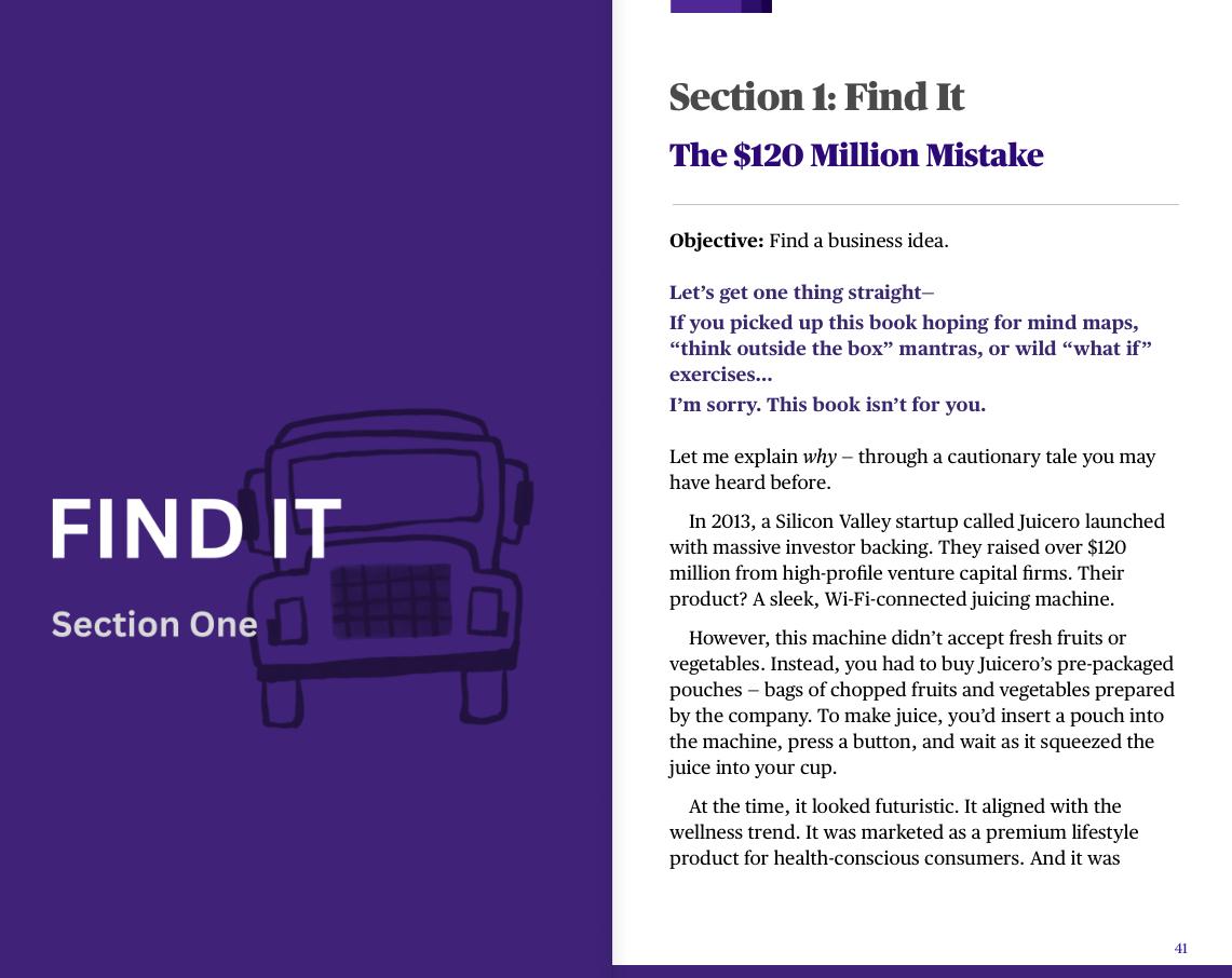 Case study section with real business success and failure examples.