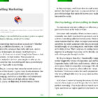 Inside page of "Sell It" by Layan Faraj explaining storytelling in marketing and its psychological impact.