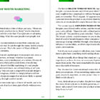 Inside page of "Sell It" by Layan Faraj explaining organic and amplified word-of-mouth marketing.